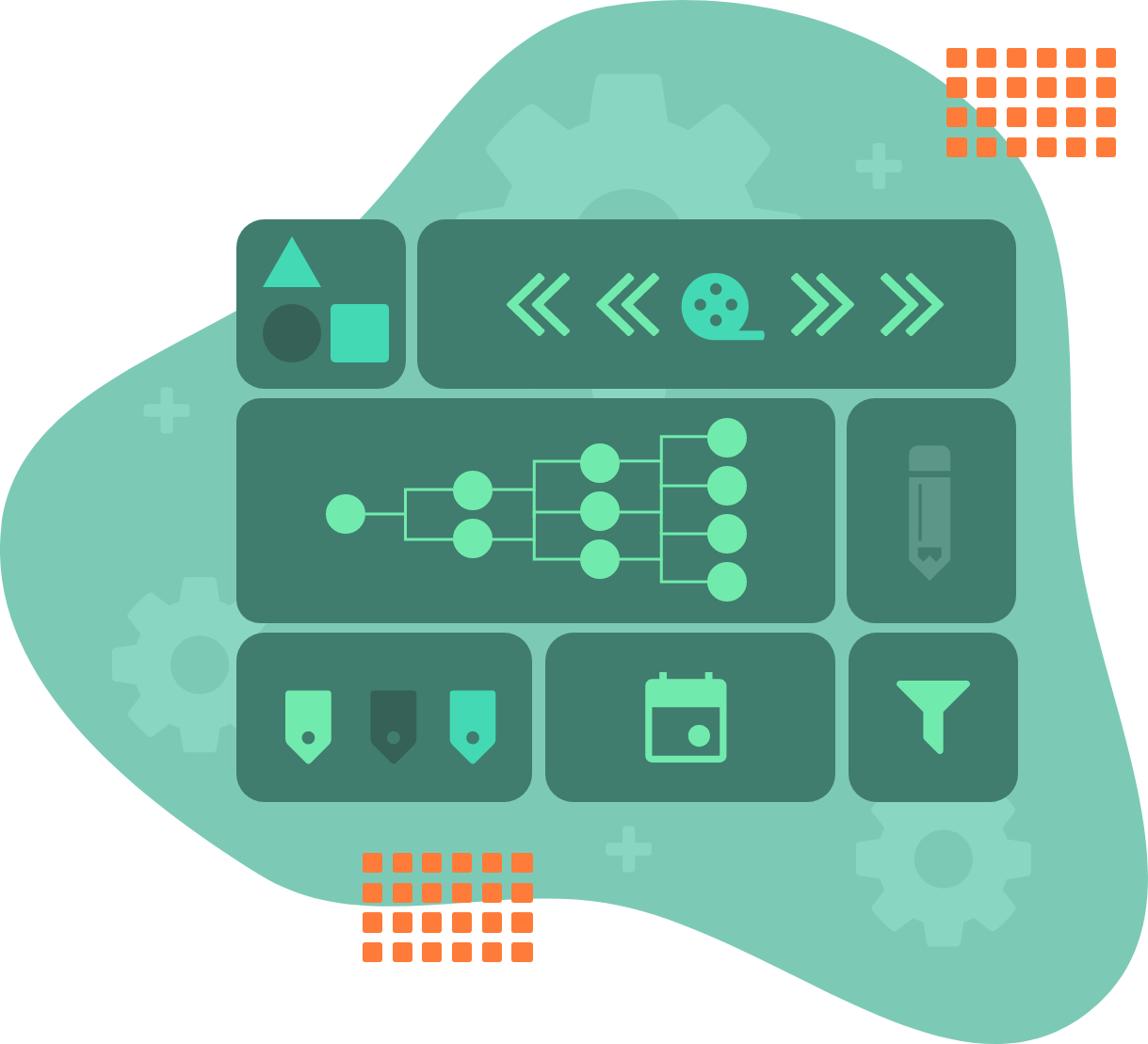 Organization of content in tag structures